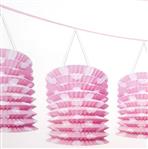 Guirnalda de Lámparas de papel cilindricas lunares rosa